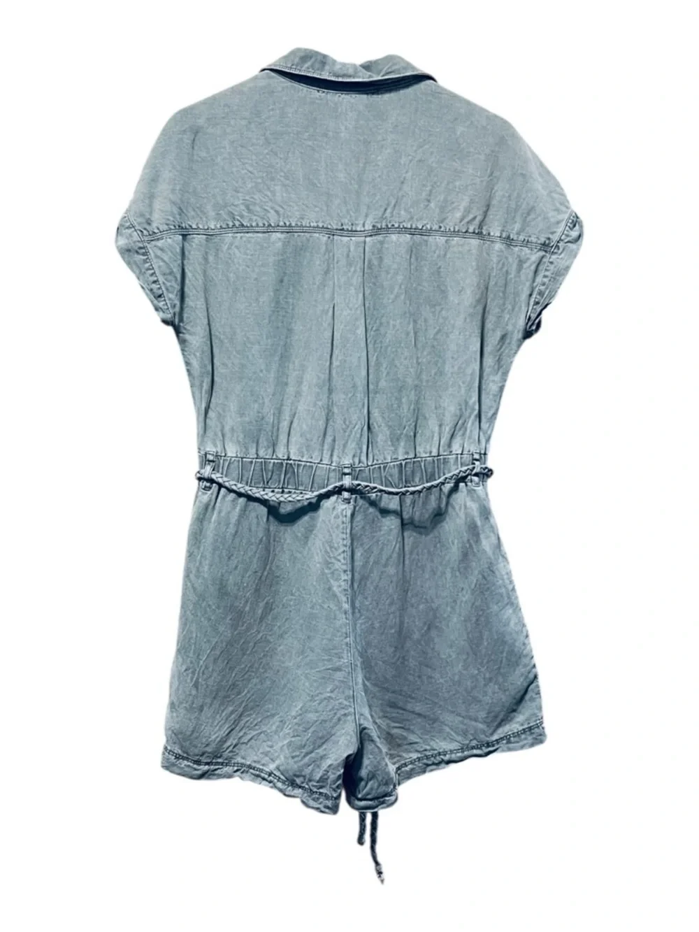 Nicole Miller New York Linen Lyocell Utility Romper – Medium
